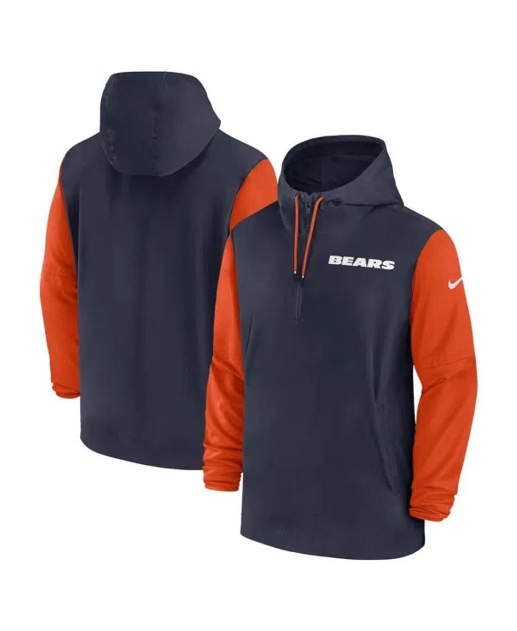 Chicago Bears Sideline Pre-Game Player Nike Mens NFL 1/2-Zip Hooded Jacket Product Image