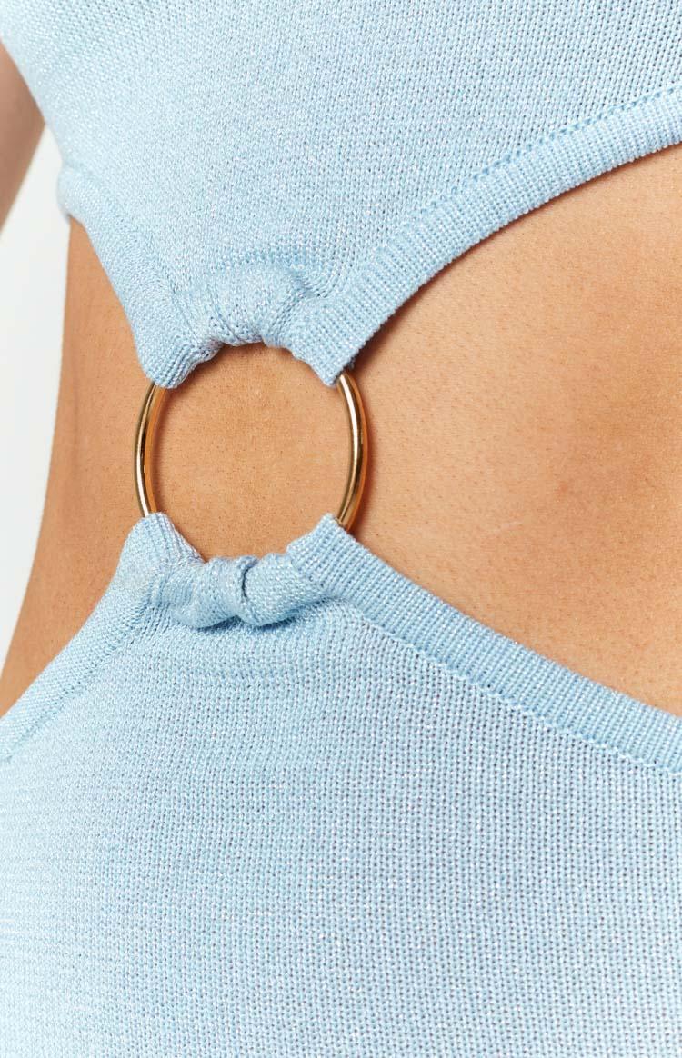Aisha Blue Cut Out Strapless Mini Dress Product Image