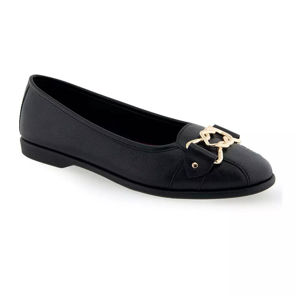 Aerosoles Bia Women's Leather Ballet Flats, Size: 6.5, Black Leather Product Image