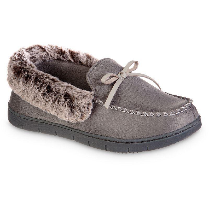 isotoner Microsuede Rae Comfort Women's Moccasin Slippers, Size: XL, Black Product Image
