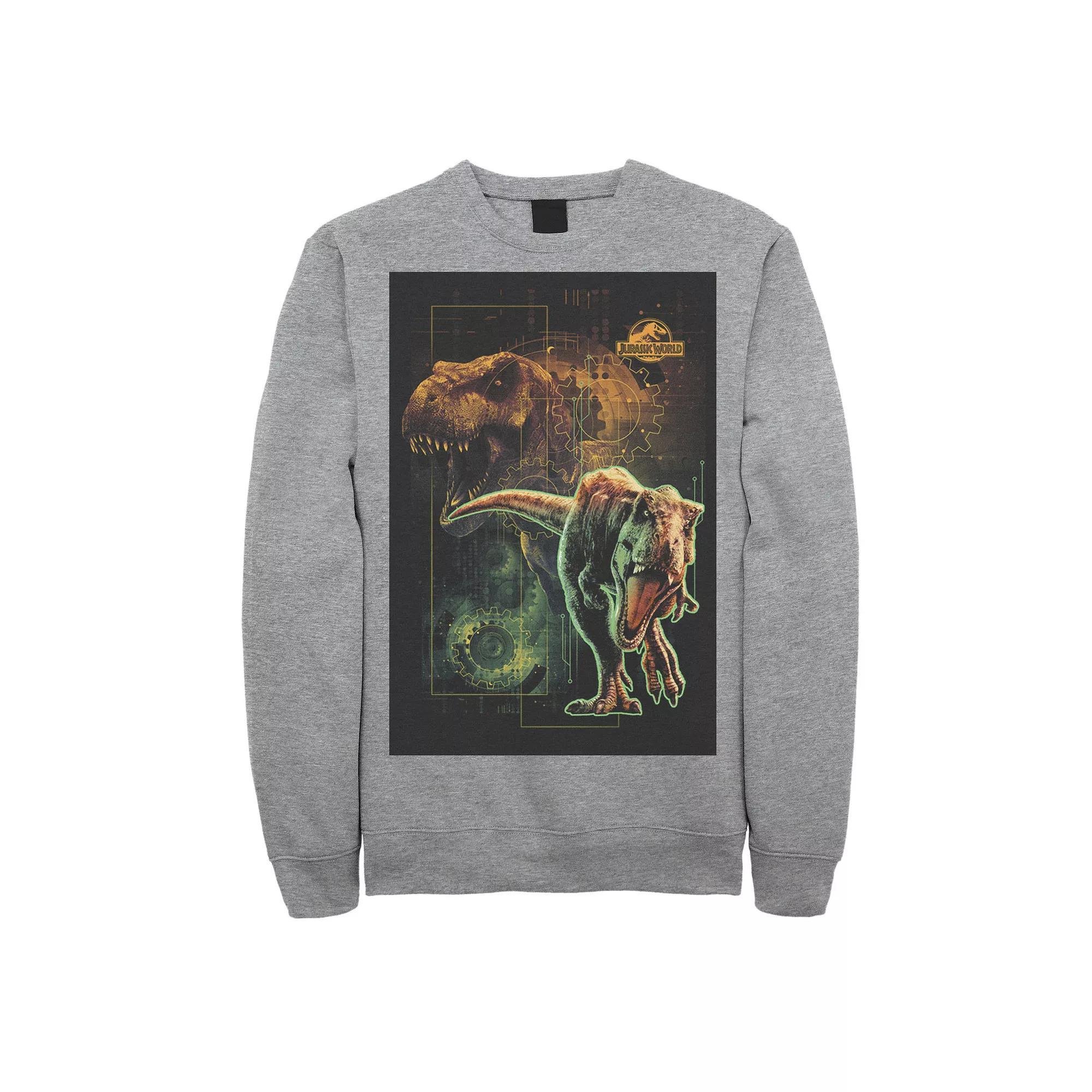 Men's Jurassic World Two T-Rex Tech Schematic Fleece, Size: XXL, Athletic Grey Product Image