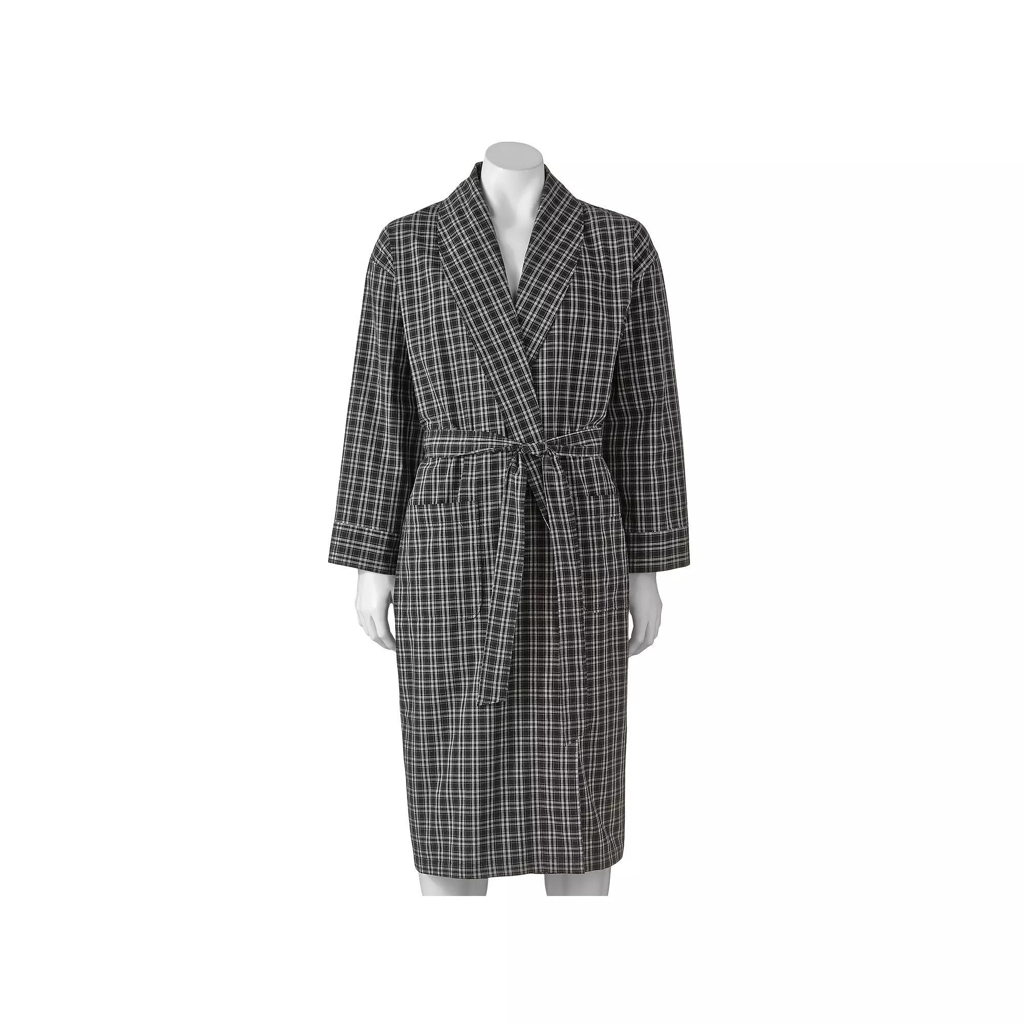 Big & Tall Hanes® Lightweight Woven Shawl Robe, Men's, Size: 5XL/6XL, Red Plaid Product Image
