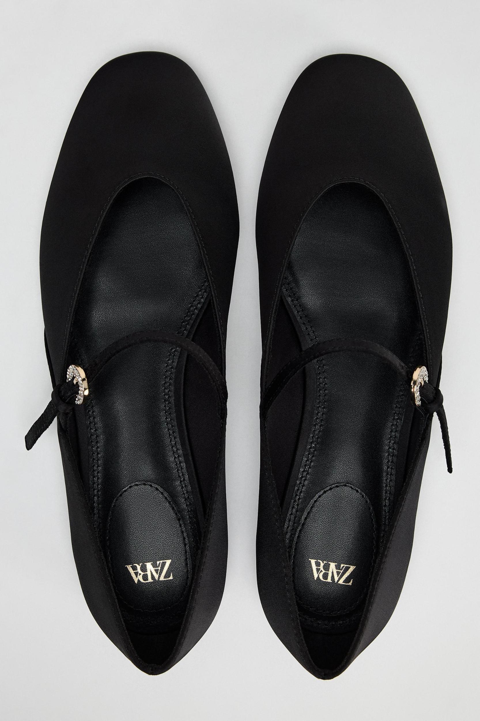 SATIN EFFECT BALLET FLATS Product Image