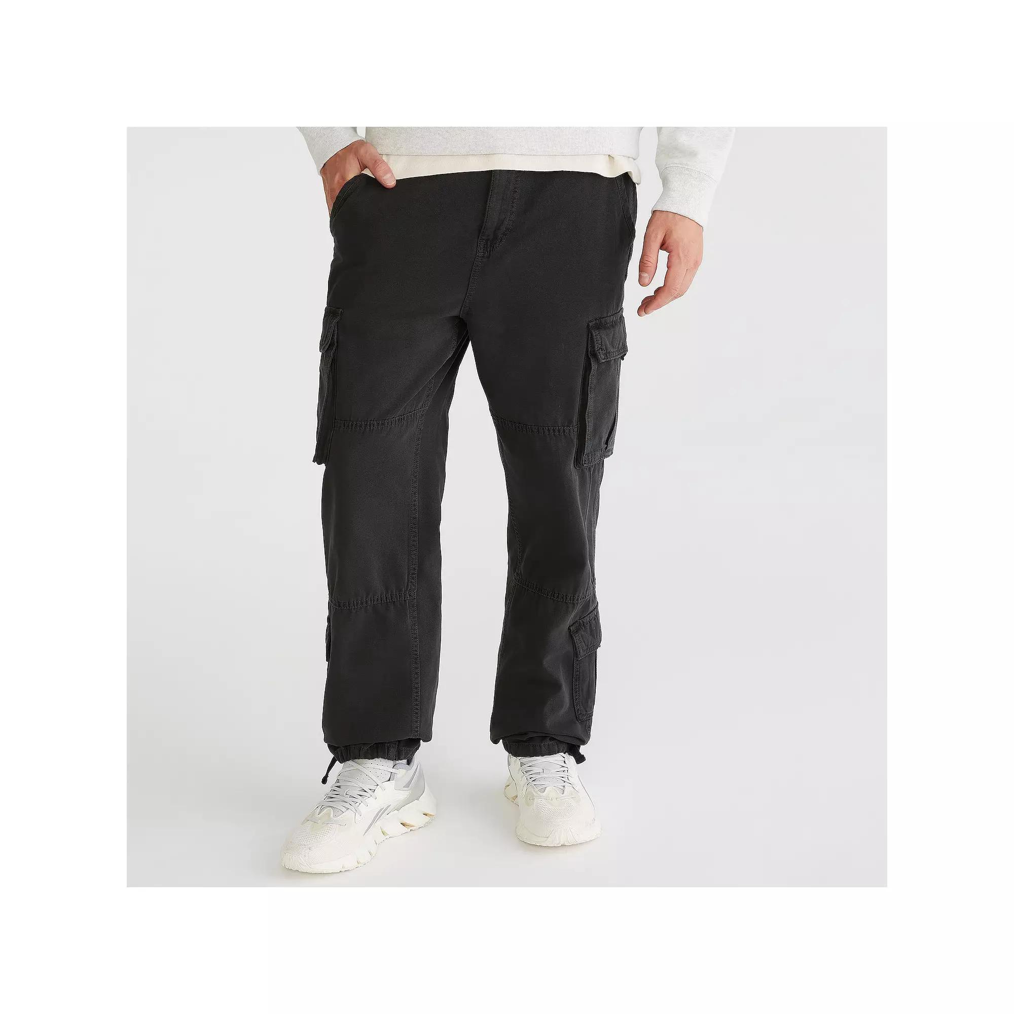 Men's Aeropostale Baggy Cargo Pants, Size: XL, Moonless Black Product Image