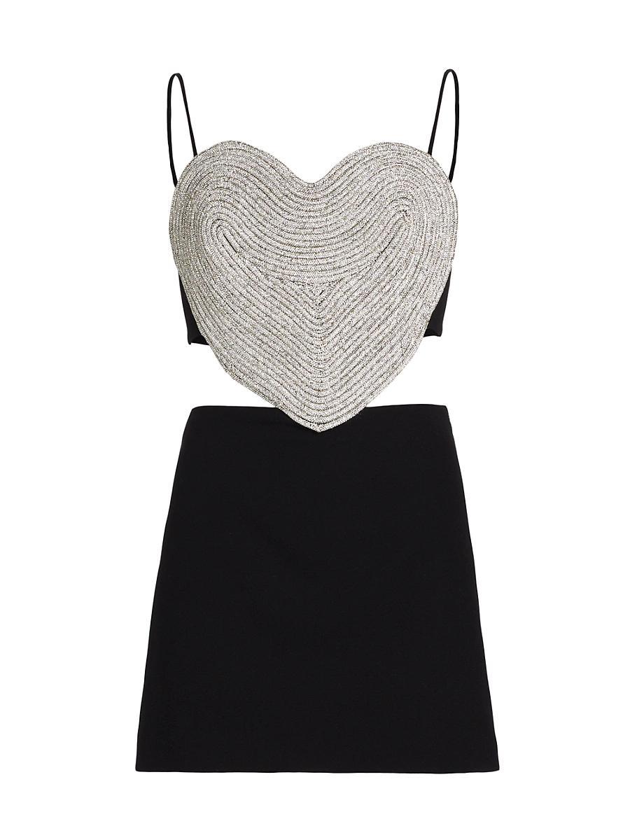 Womens Rhinestone Heart Minidress Product Image