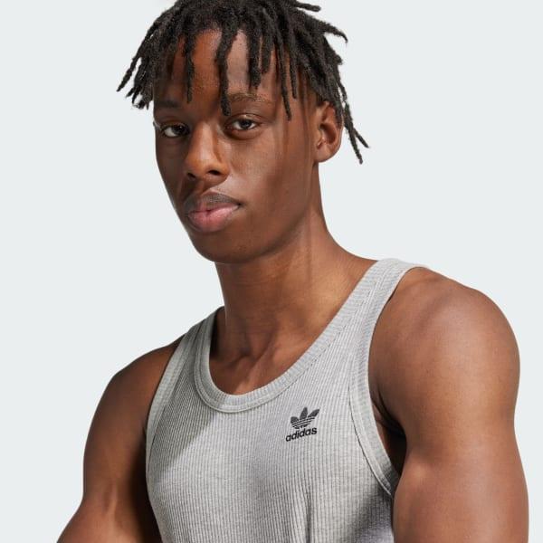 adidas Trefoil Essentials Tank Top White M Mens Product Image