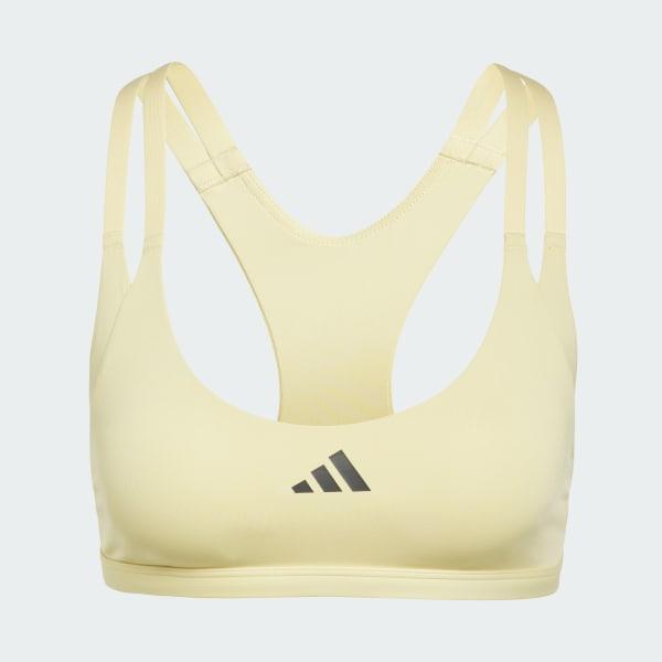 adidas Aeroimpact Luxe Training Light-Support Bra Powder Yellow 2X C-D Womens Product Image