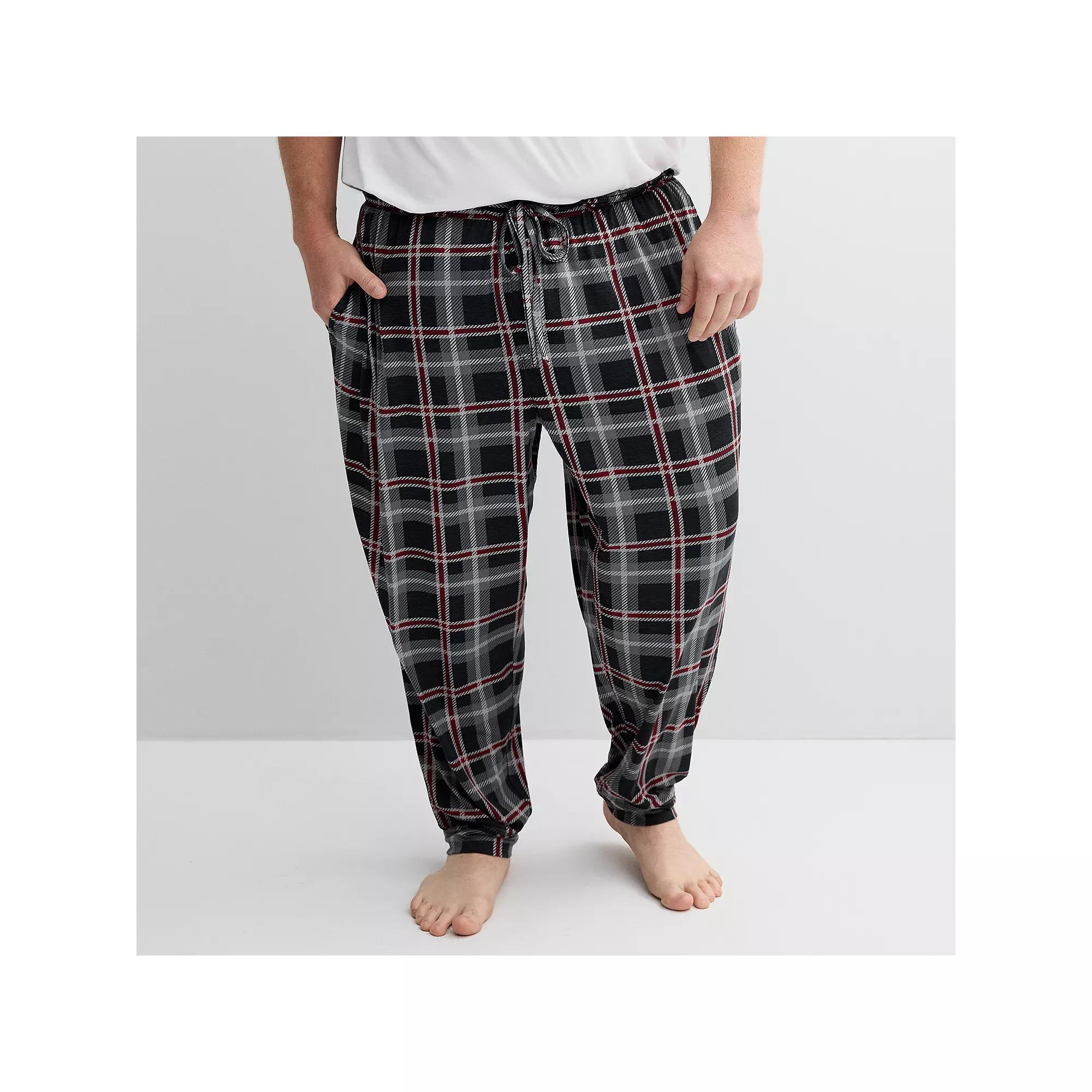 Big & Tall Sonoma Goods For Life® Supersoft Banded Bottom Drawstring Pajama Pants, Men's, Size: Large Tall, Dark Blue Sd Product Image