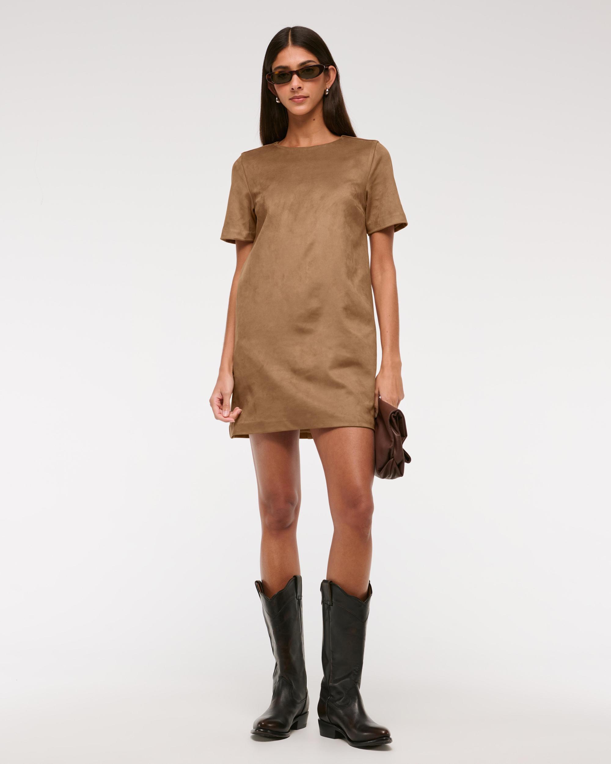 Vegan Suede T-Shirt Mini Dress Product Image