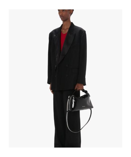 JW ANDERSON Double-breasted Contrasting-collar Blazer In Black Product Image