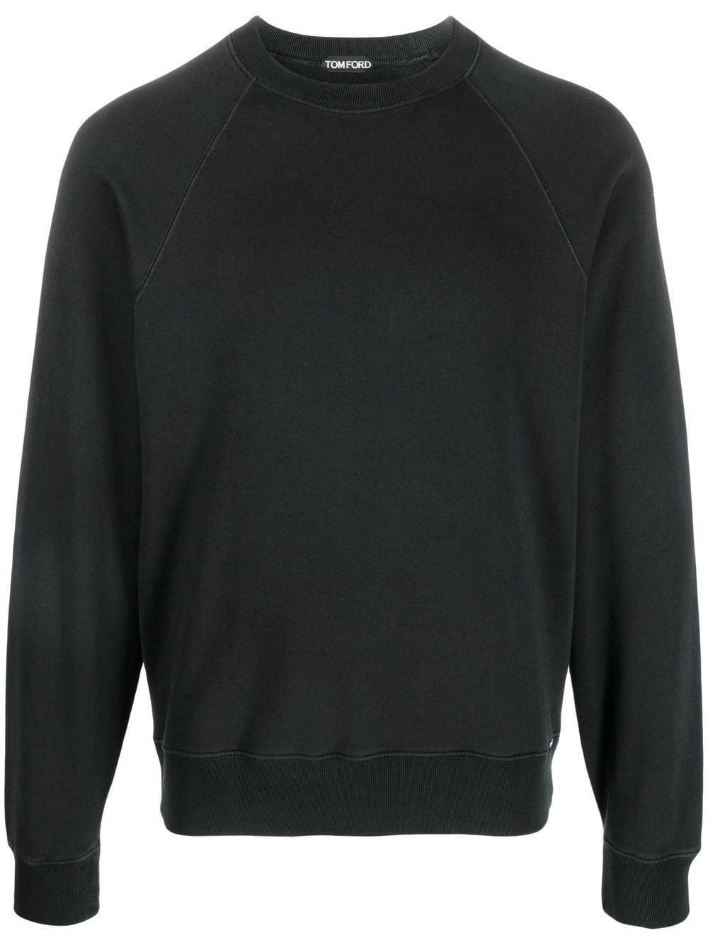 TOM FORD Garment-dyed Crew-neck Sweatshirt In Black Product Image