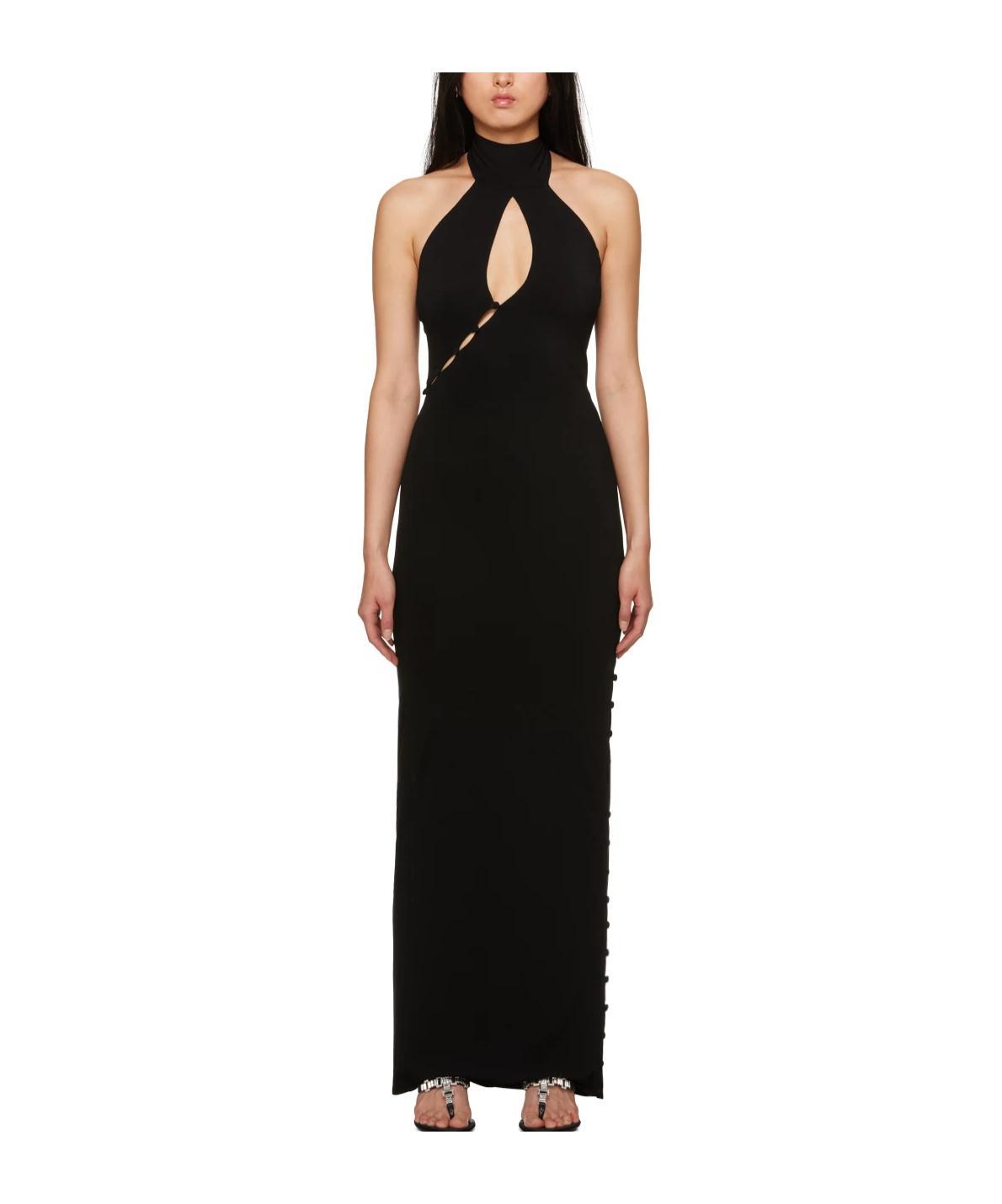 MAGDA BUTRYM Black Button Maxi Dress Product Image