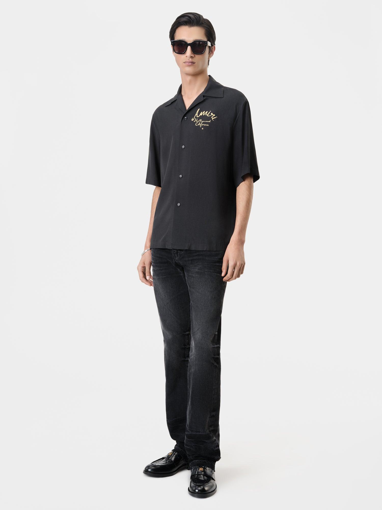 MA QUAD JACQUARD CAMP SHIRT - Black Male Product Image