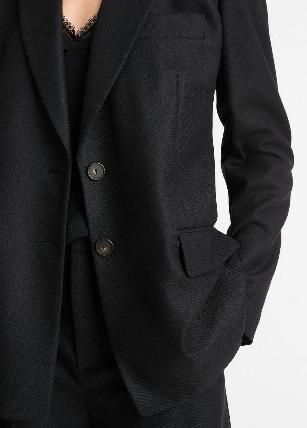 Womens Italian Wool-Blend Flannel Blazer, Black, Size 10 Vince Product Image