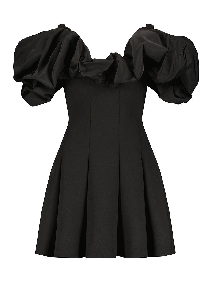 Womens Crepe Faille Godet-Hem Minidress Product Image