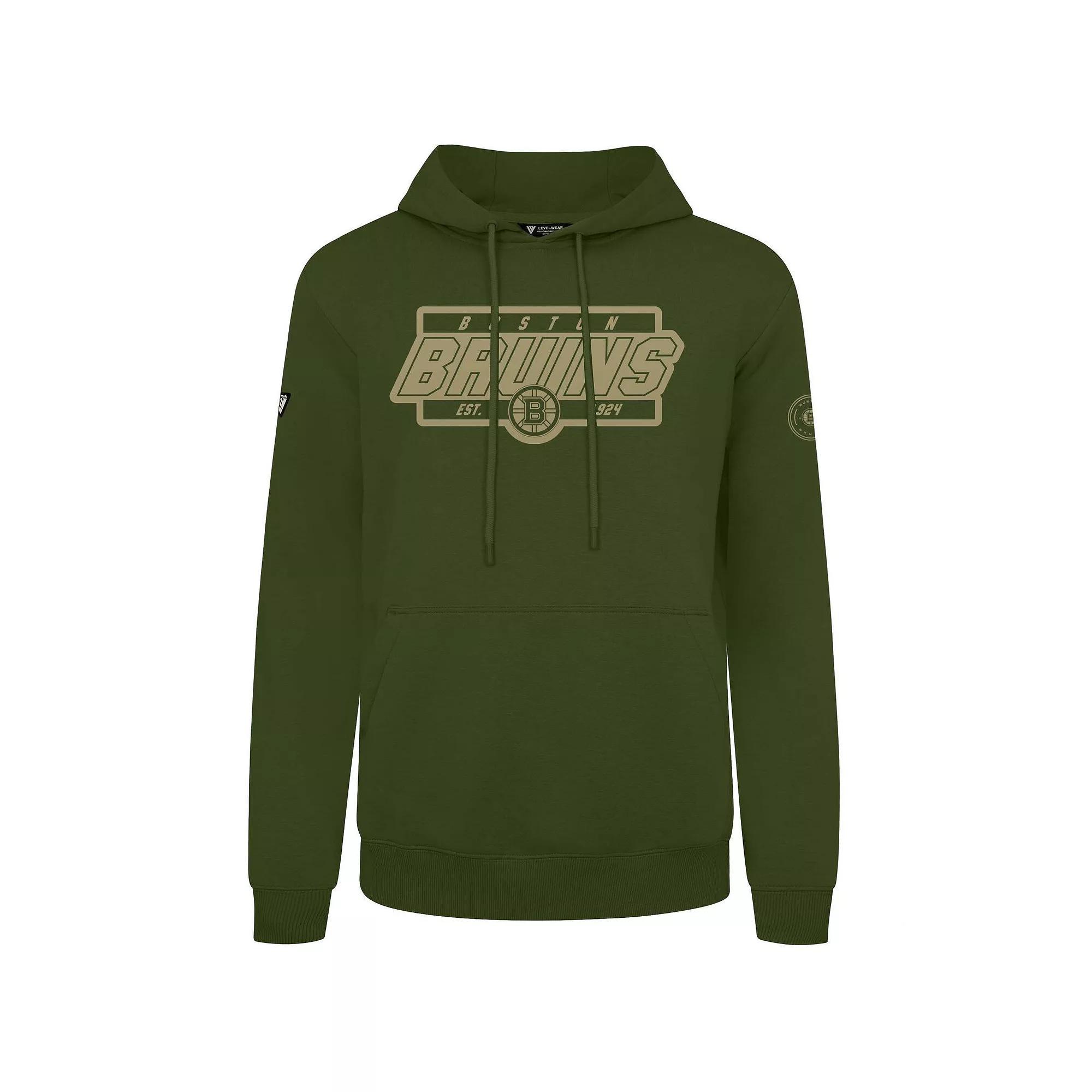 Men's Levelwear Olive Boston Bruins Podium Pullover Hoodie, Size: Medium, Team Product Image