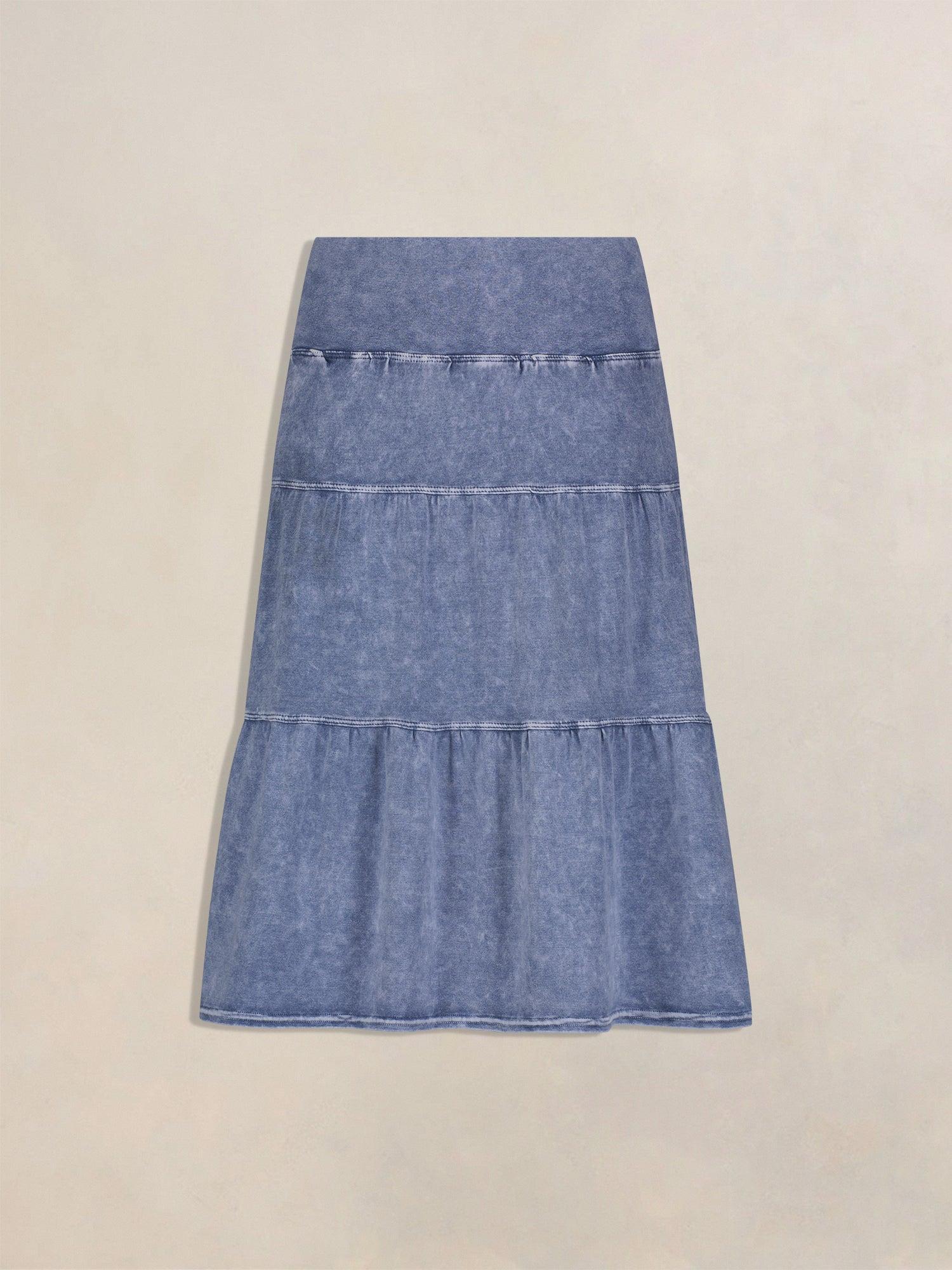 Hard Tail Tiered Knee Length Skirt T-229 Product Image