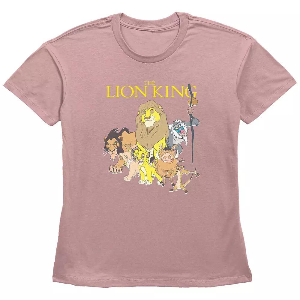 Disney's The Lion King Women's Group Poster Graphic Tee, Size: Medium, Desert Pink Product Image