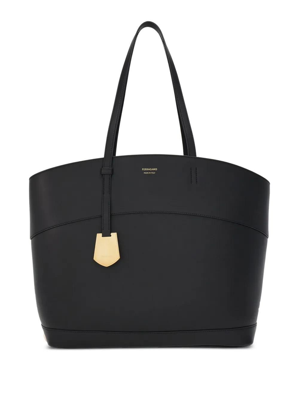 FERRAGAMO Charming Logo-print Tote Bag In Black Product Image