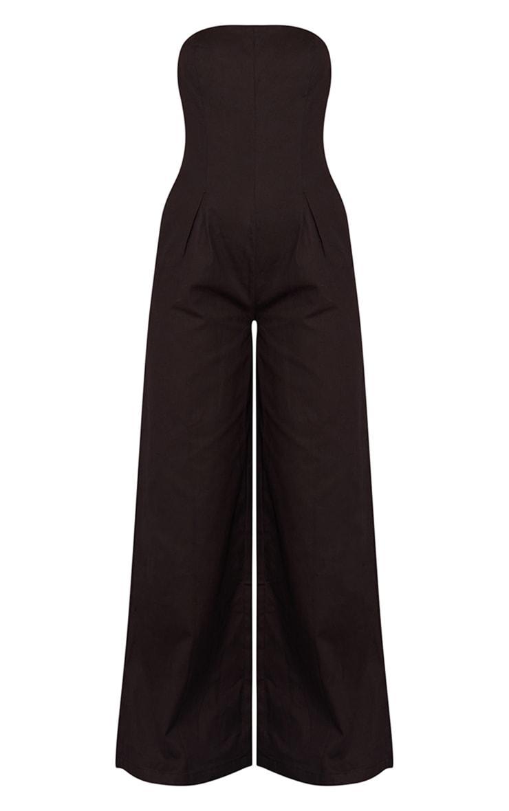 Black Woven Bandeau Wide Leg Jumpsuit Product Image