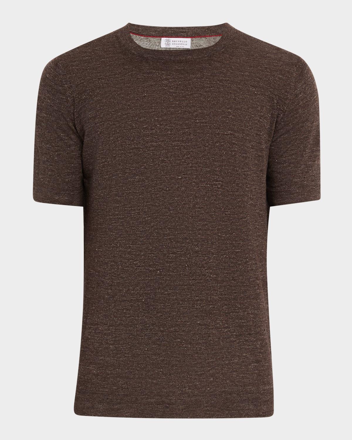Mens Linen and Cotton Heathered Crewneck T-Shirt Product Image