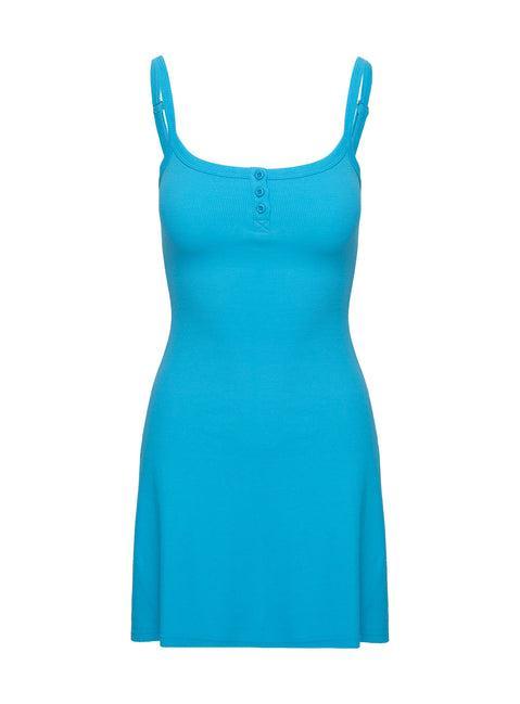 Baseline Rib Mini Dress Blue Product Image