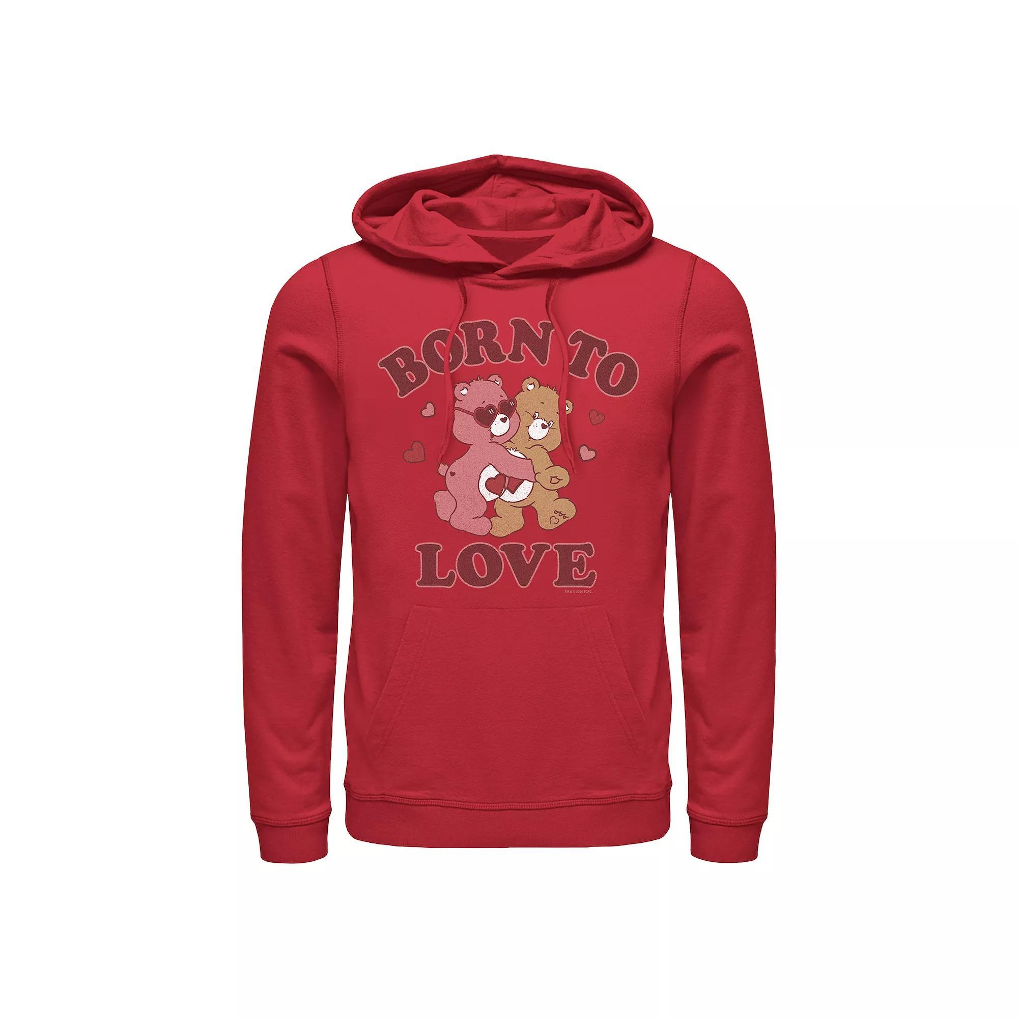 Men's Care Bears Born To Love Graphic Hoodie, Size: Large, Red Product Image