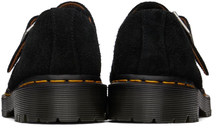 DR. MARTENS' Black Ramsay Suede Kiltie Buckle Monkstraps In Black Suede Product Image