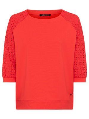 Olsen Womens Jersey and Eyelet Mixed Media Top Product Image