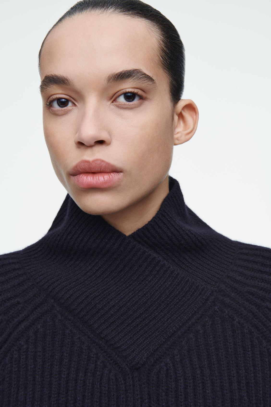 WRAP-COLLAR MERINO WOOL SWEATER Product Image