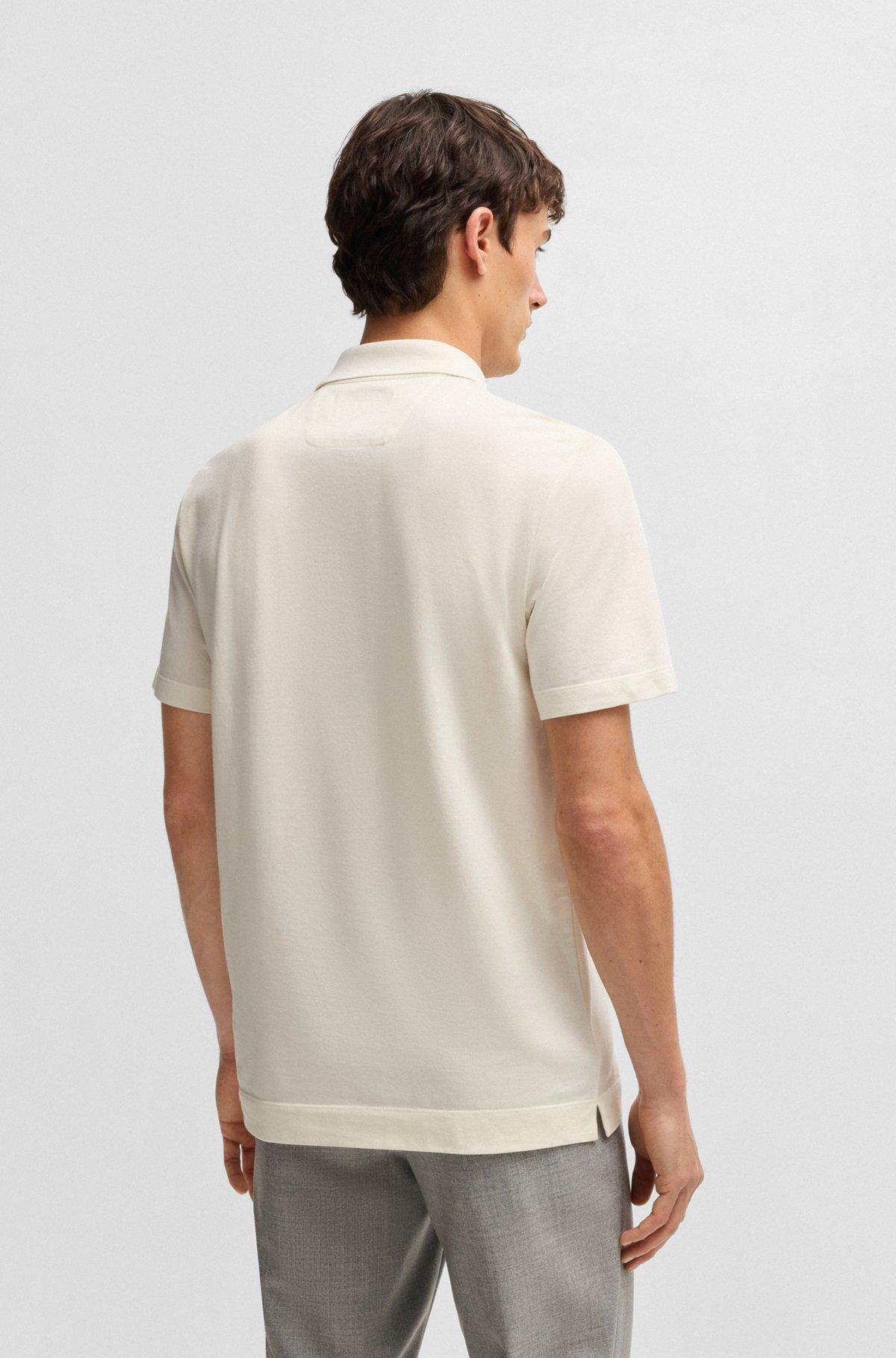 Cotton-silk polo shirt with two-tone effect Product Image