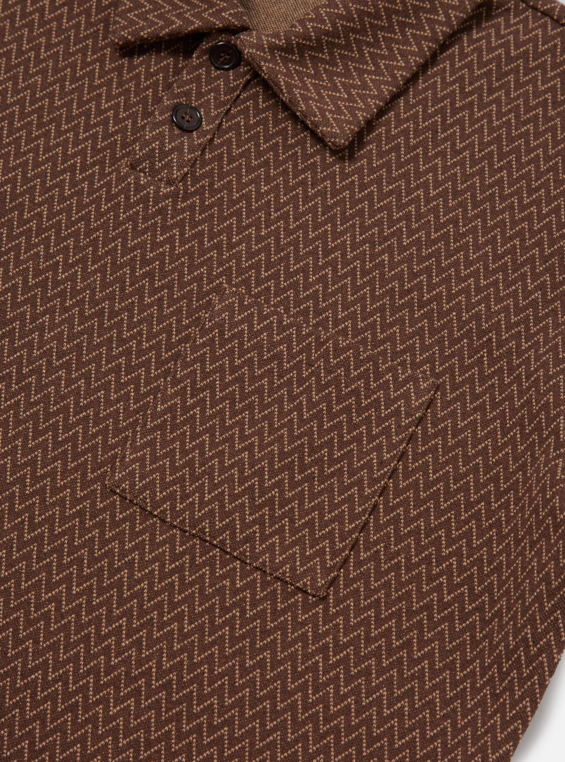 Brown Zig Zag Jersey Newlyn Polo Product Image