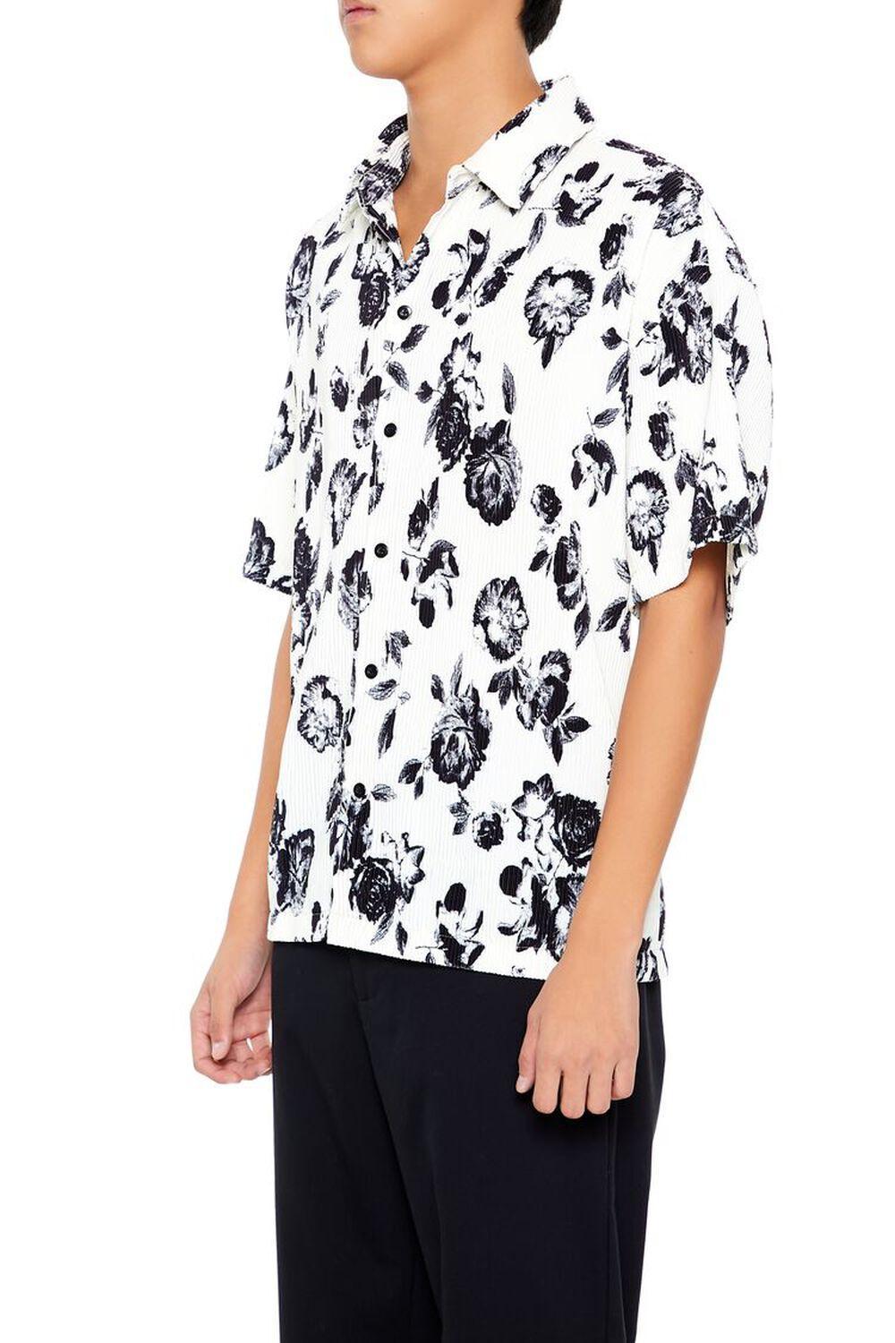 Plisse Rose Print Shirt | Forever 21 Product Image