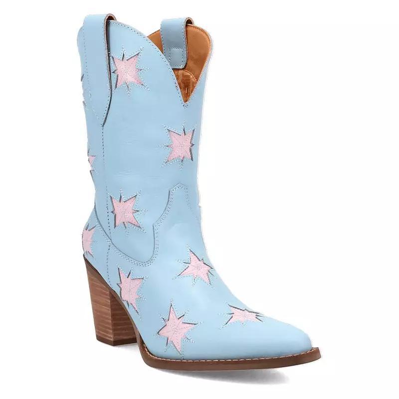 Dingo Starburst Women's Leather Boots, Size: 9, Blue Product Image