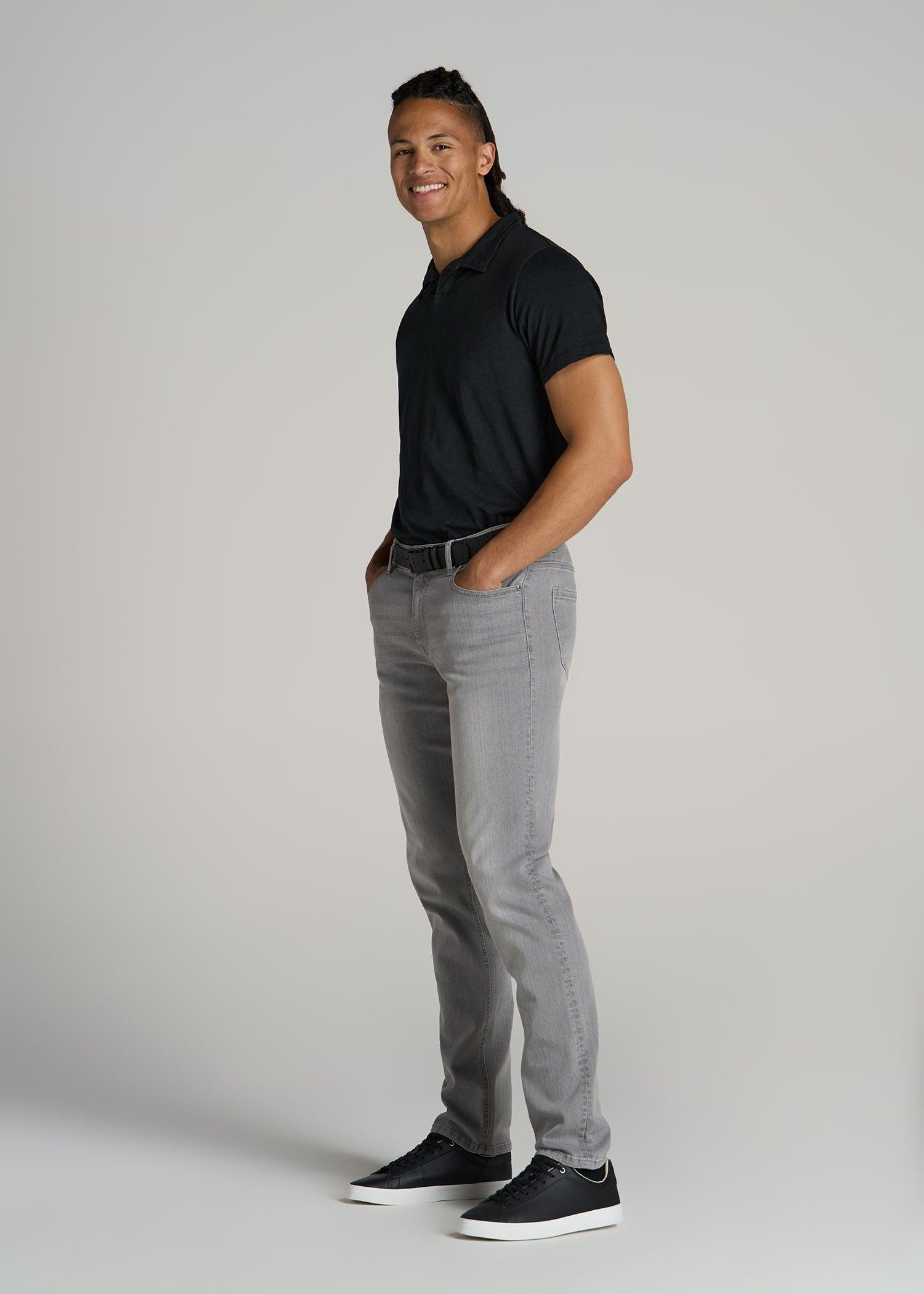 Slub Men's Tall Polo Shirt in Black Male Product Image