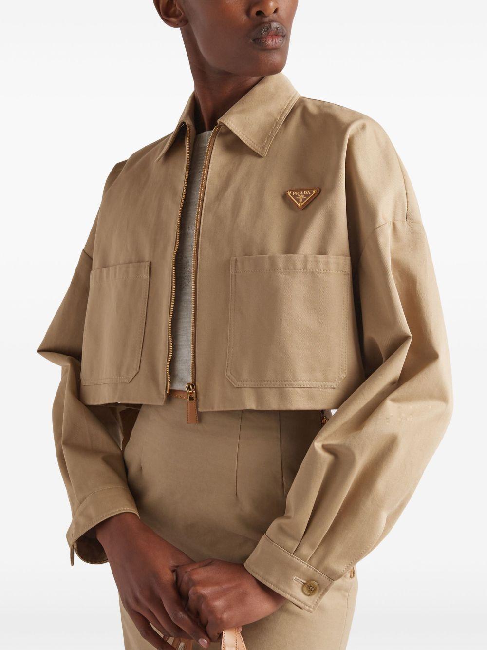 triangle-logo cropped jacket Product Image