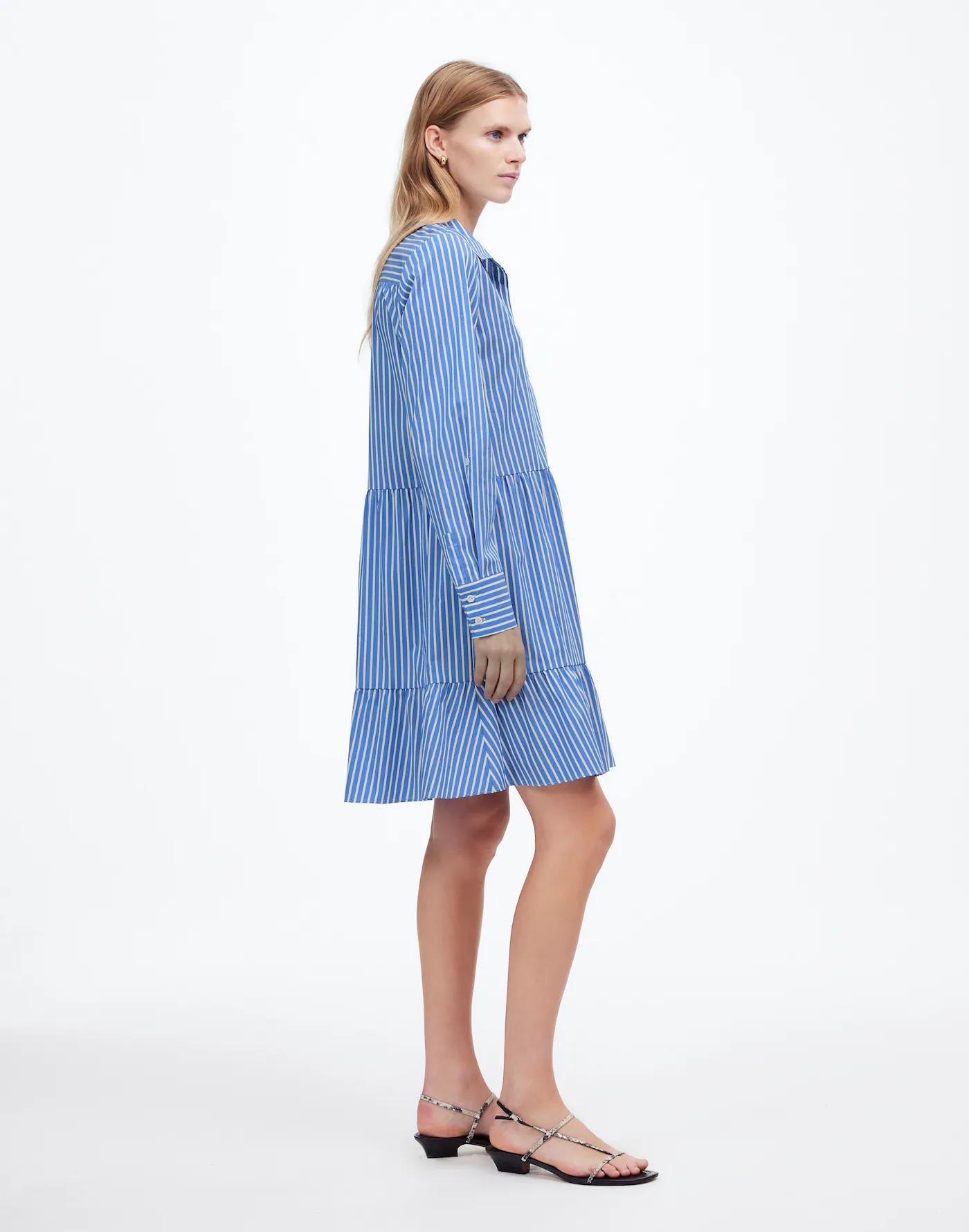 Tie-Waist Tiered Midi Dress Product Image
