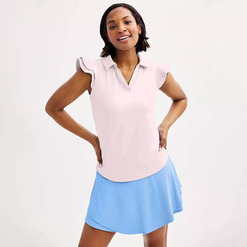 Women's Tek Gear® Flutter Sleeve Polo, Size: XXL, Modern White Product Image