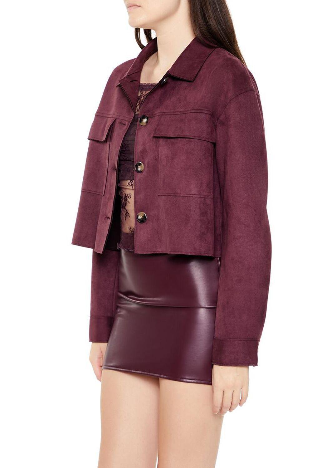 Boxy Cropped Faux Suede Shacket | Forever 21 Product Image