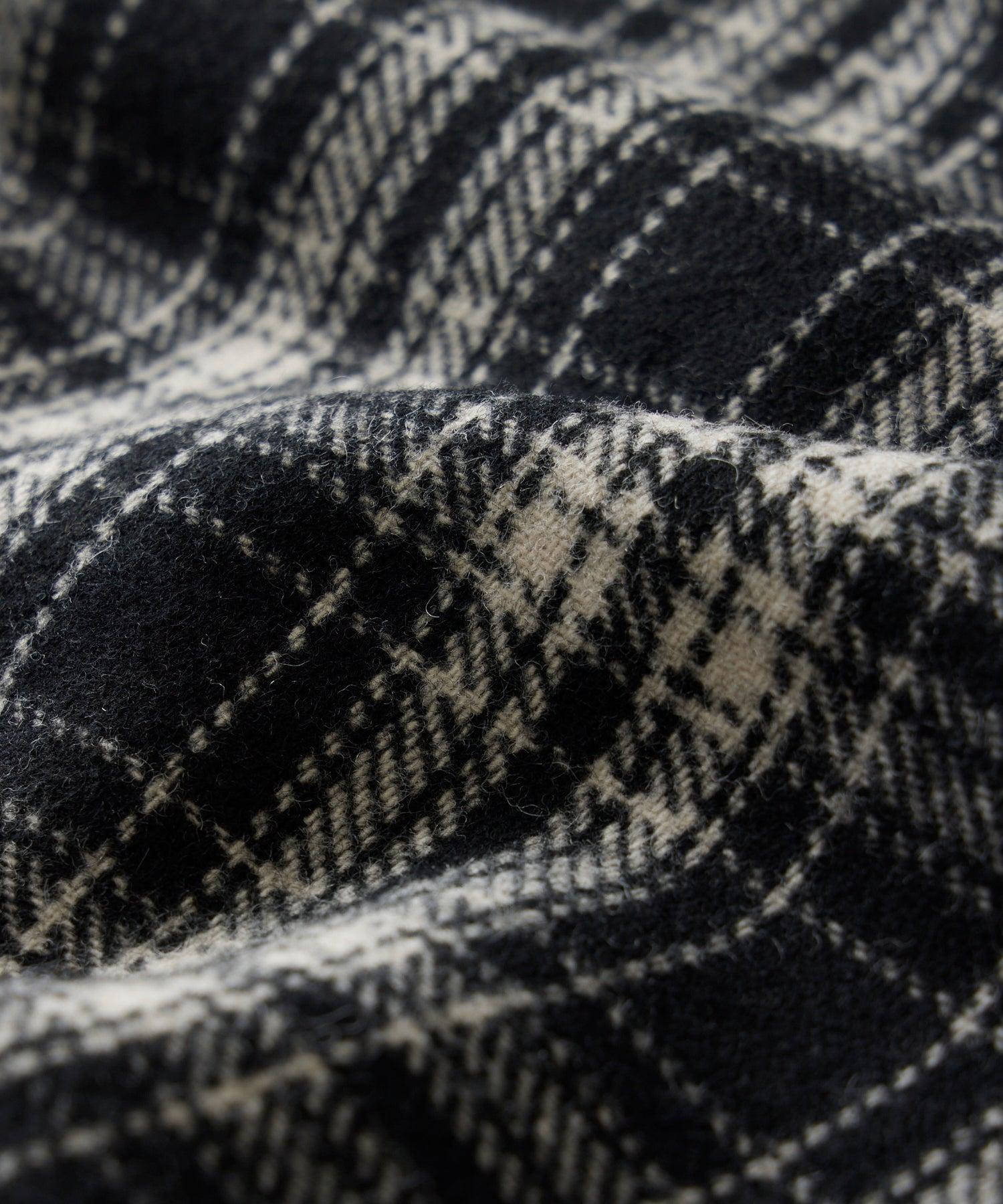 Wool Plaid Utility Shirt Jacket in Black Product Image