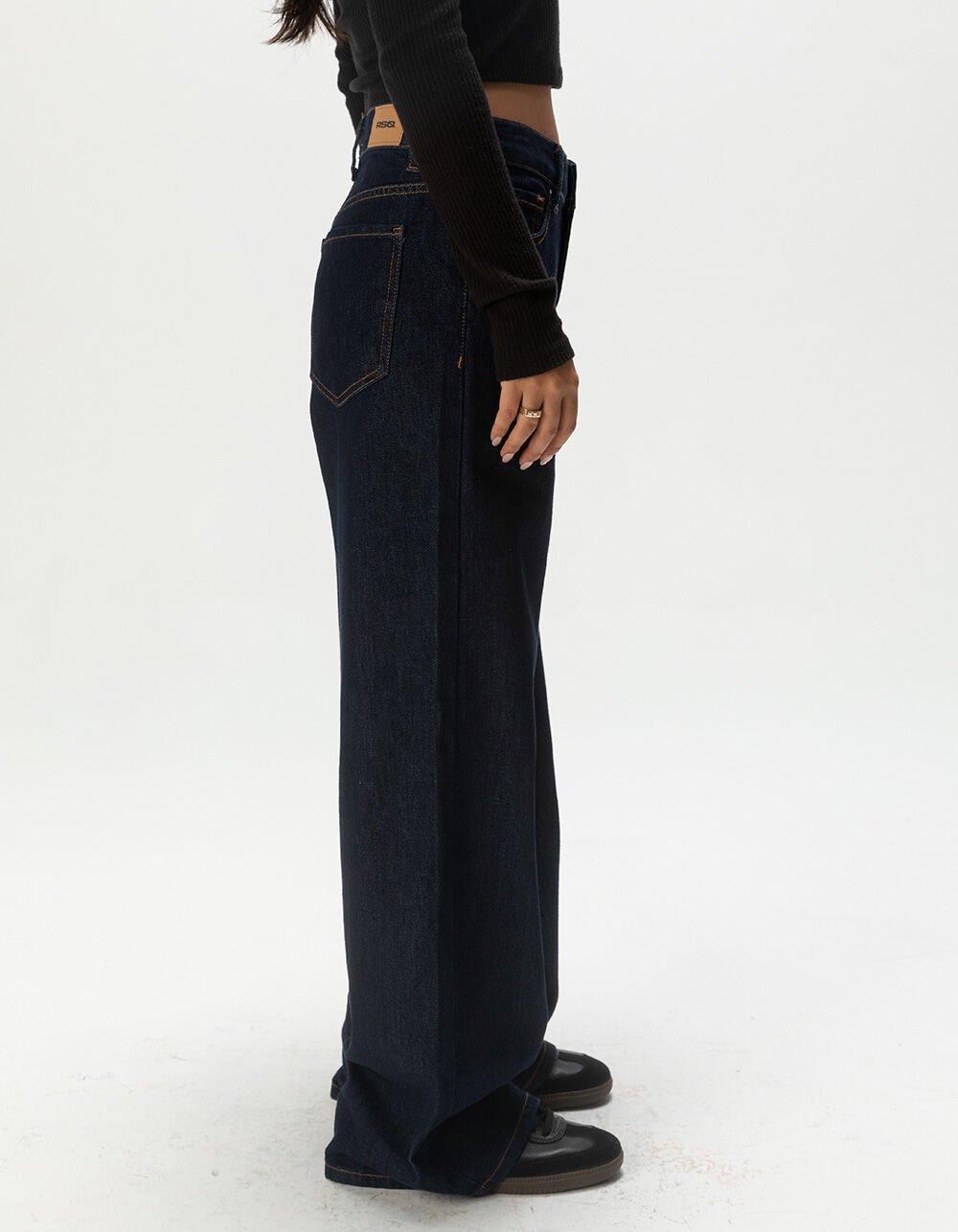 RSQ Womens Mid Rise Wide Leg Jeans - MED BLAST Product Image