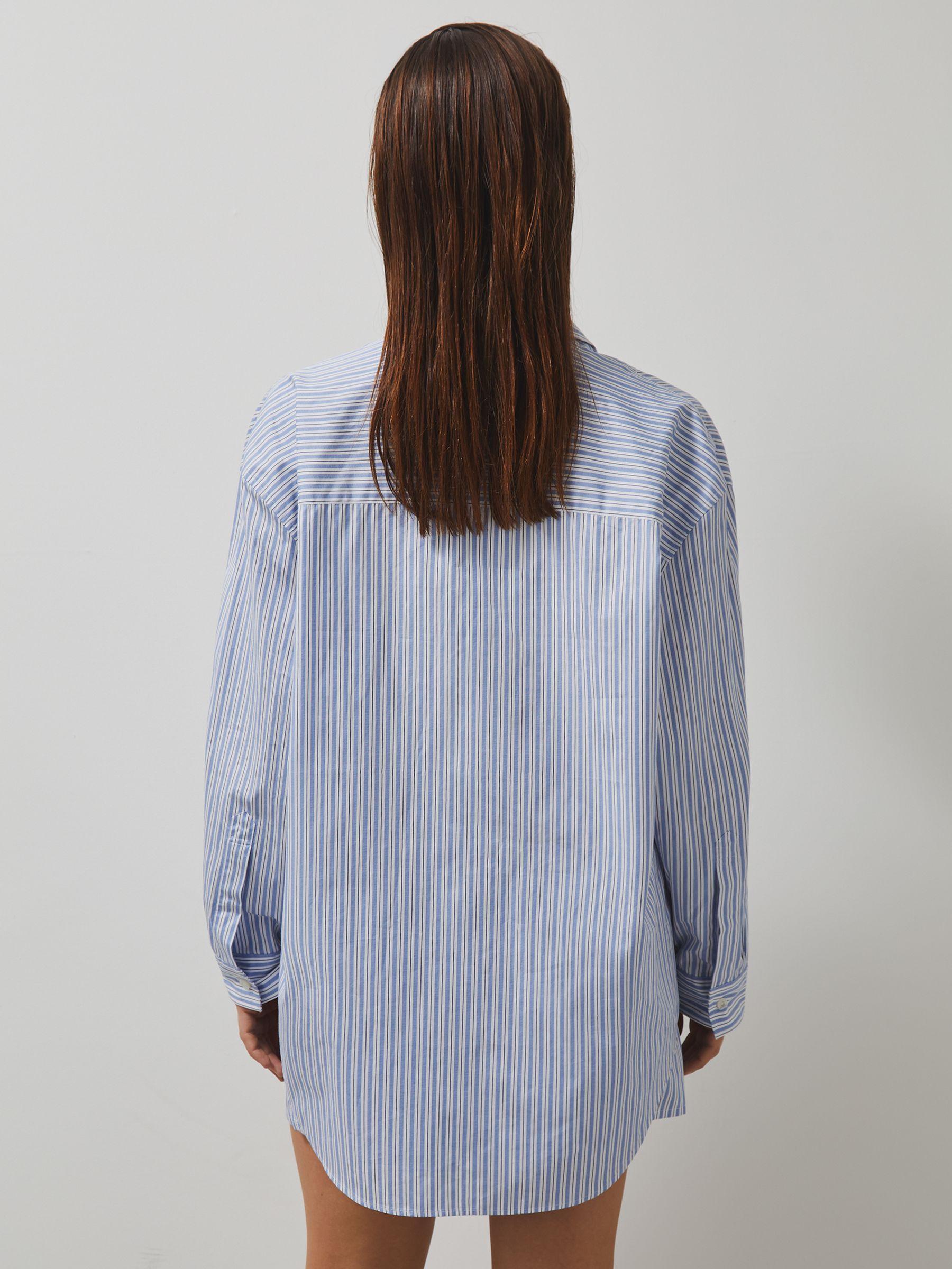 McLaren F1 Team Oversize Stripe Shirt in Soft Blue/White Product Image