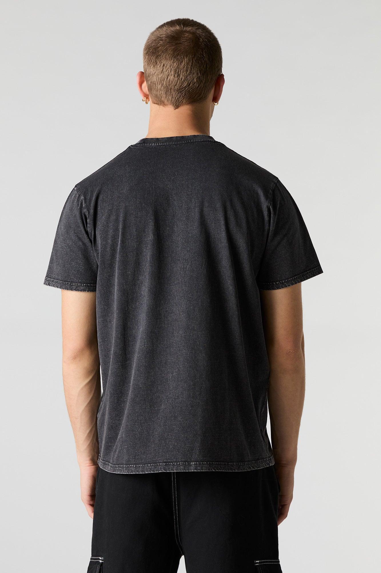 Embroidered Washed T-Shirt Male Product Image