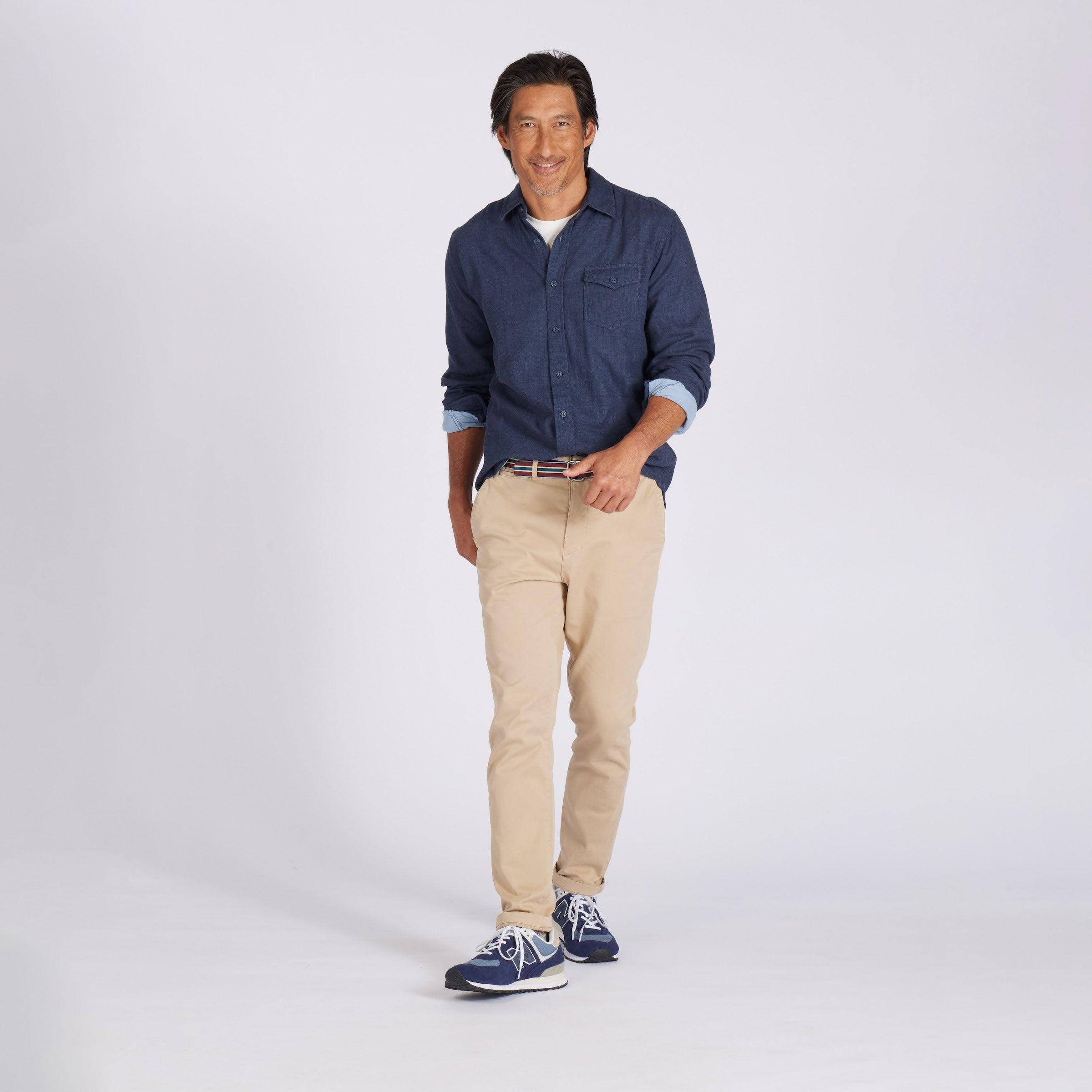 Hattox Double Cloth Shirt - Navy Heather Product Image