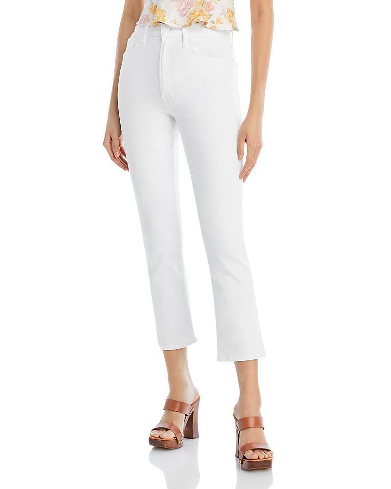 MOTHER High Waisted Rider Ankle in White. Size 24, 26, 27, 28, 30, 31, 32, 33, 34. Product Image