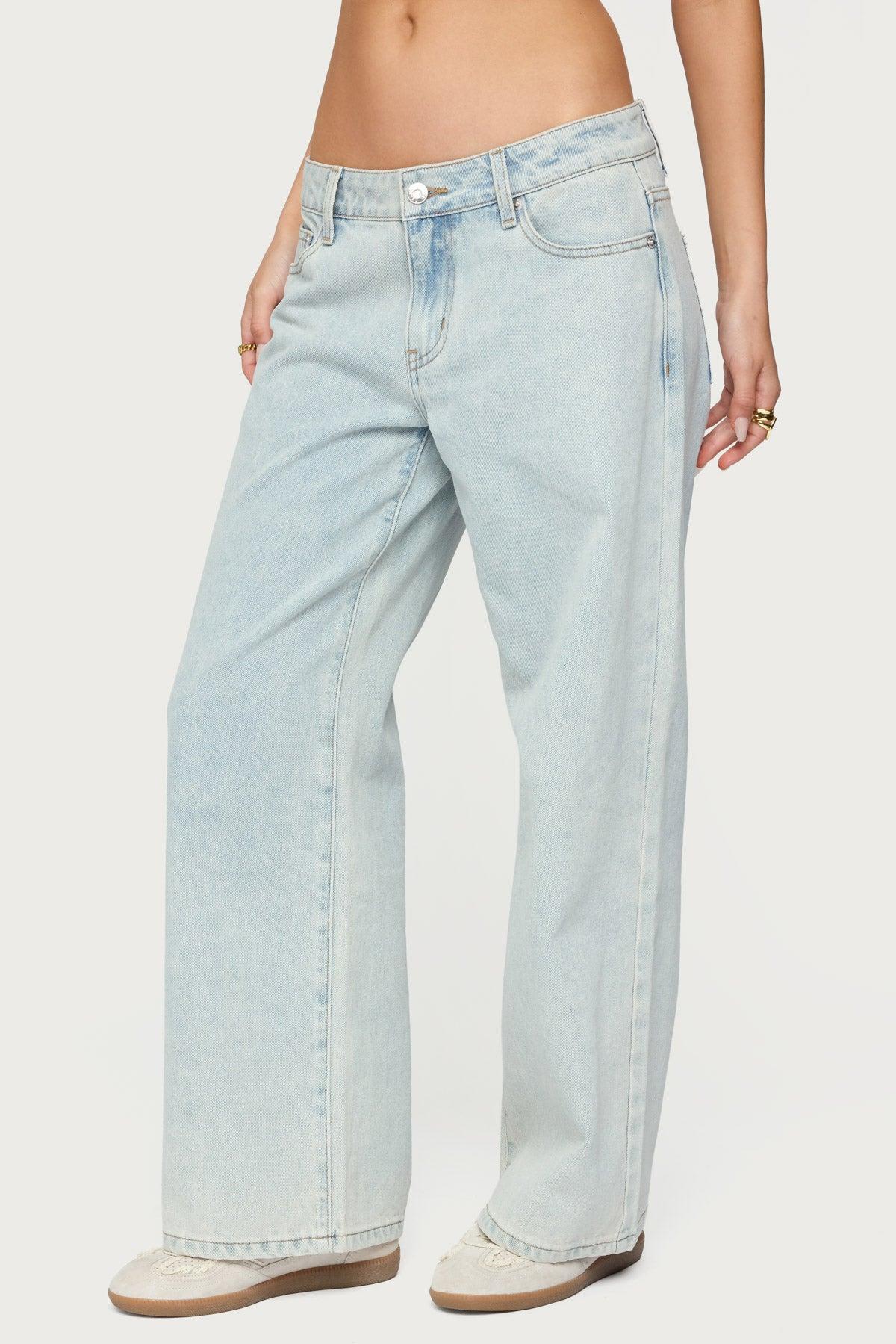 Petite Bow Pocket Relaxed Jeans Product Image