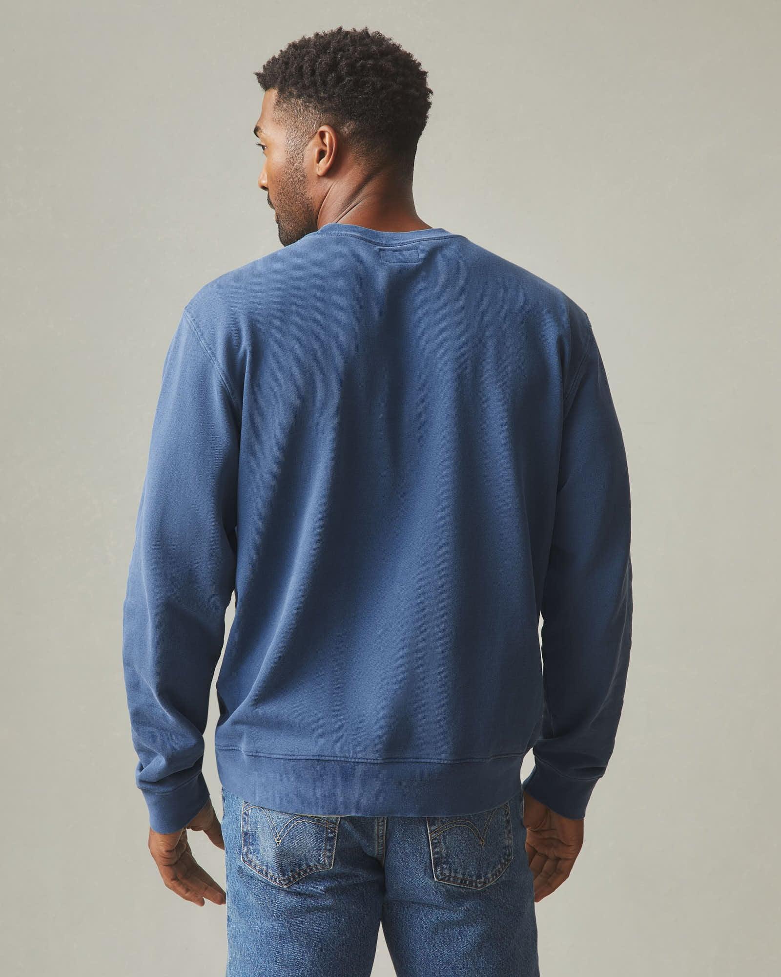 Men's Vintage Washed Relaxed French Terry Crew - Eclipse Blue Product Image