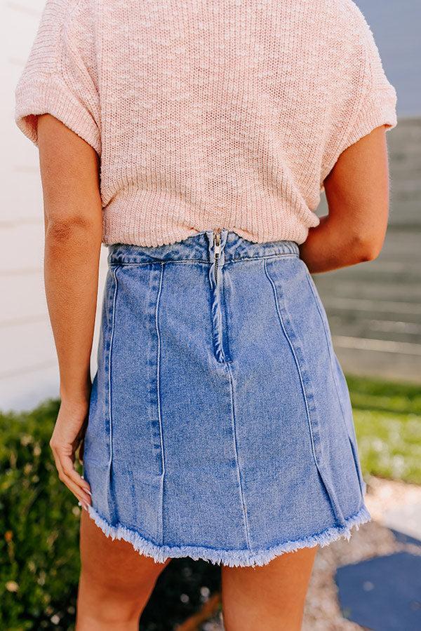The Liz High Waist Frayed Mini Skirt Product Image
