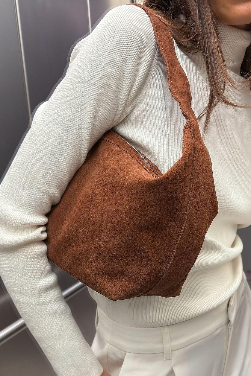 Boxy Suede Shoulder Bag Product Image