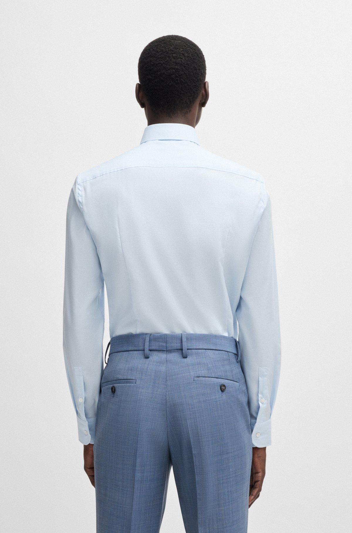 Slim-fit shirt in a structured cotton blend Product Image